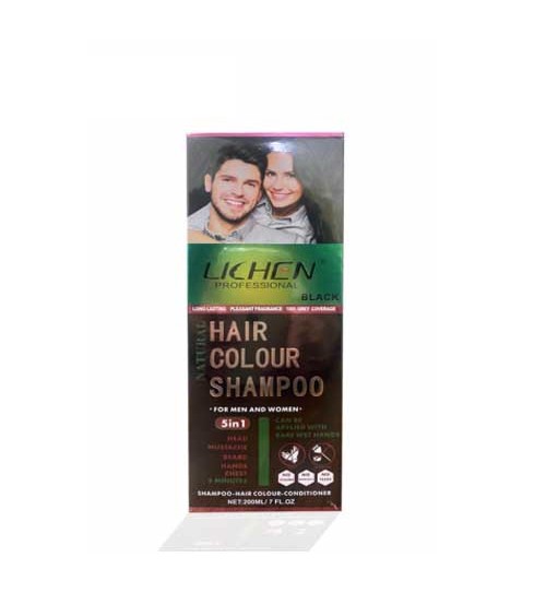 Lichen Black Hair Colour Shampoo 5in1 200ml